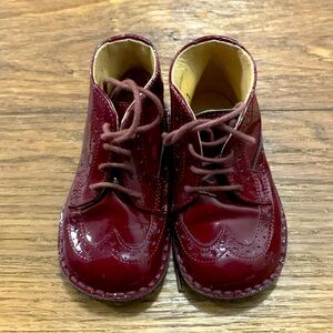 Red Patten Leather Toddler Booties
